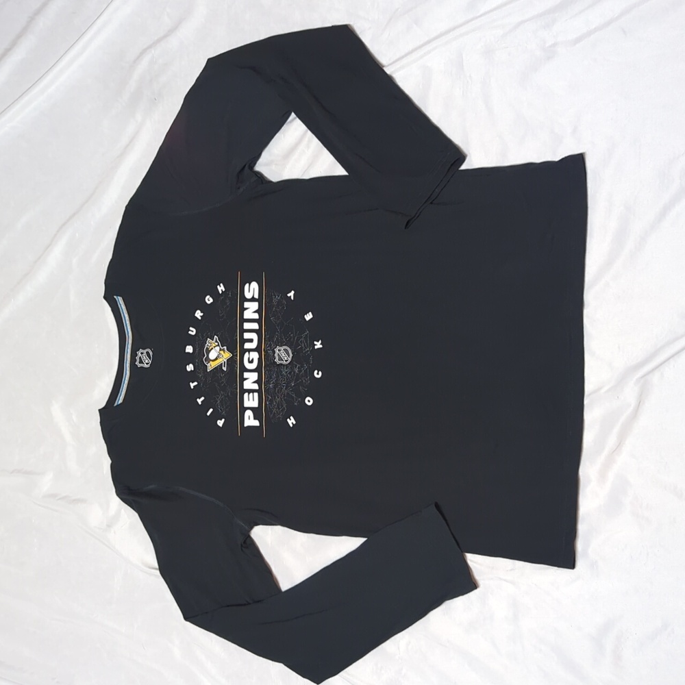 NHL Pittsburgh Penguins Hockey Longsleeve Graphic Fitted T-shirt XL